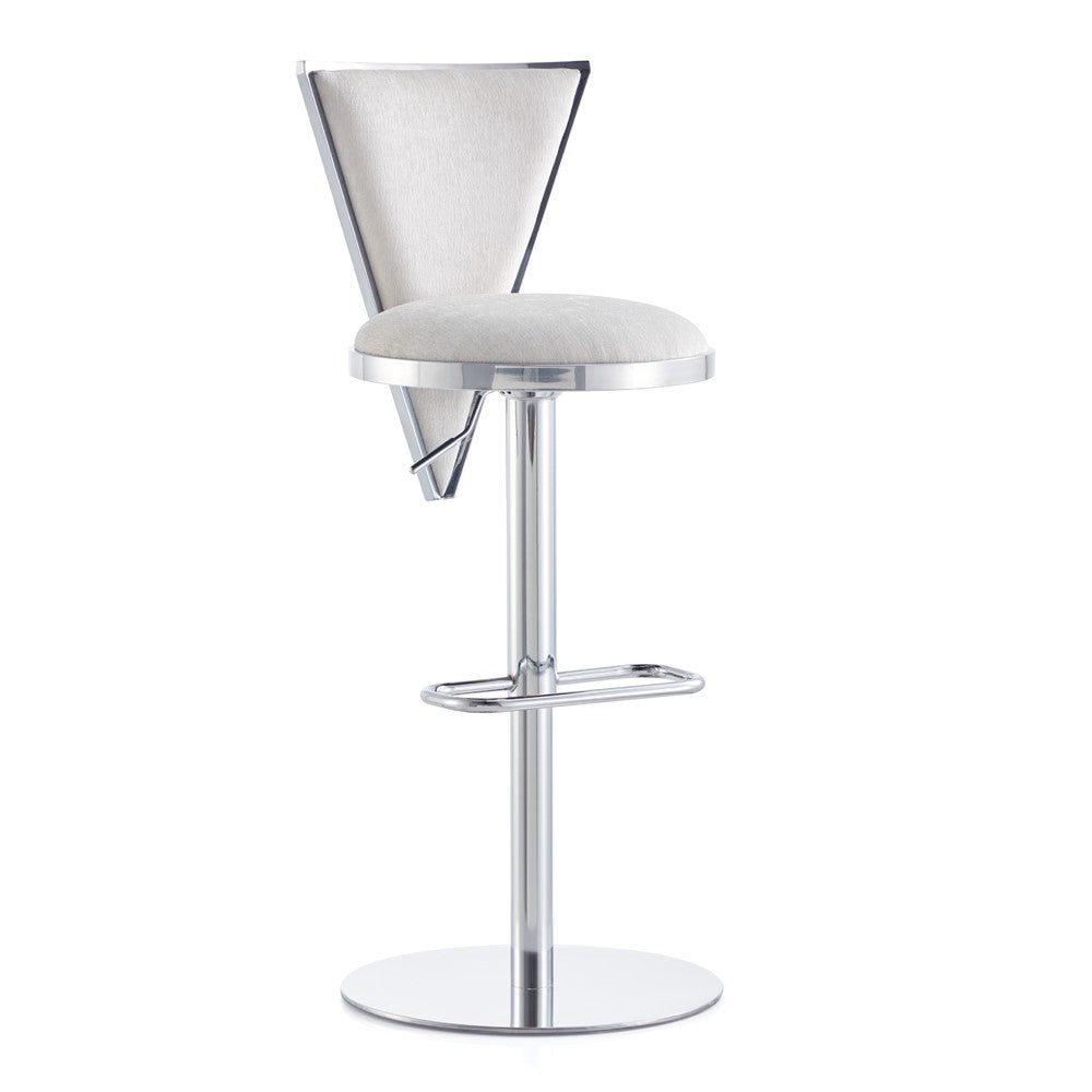Gio Adjustable Bar Stool - Silver - Ella and Ross Furniture