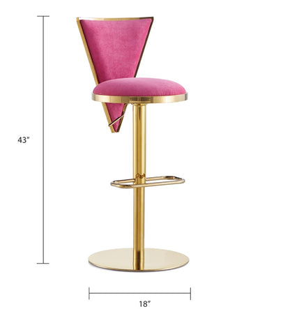 Gio Hot Pink Adjustable Bar Stool - Gold - Ella and Ross Furniture