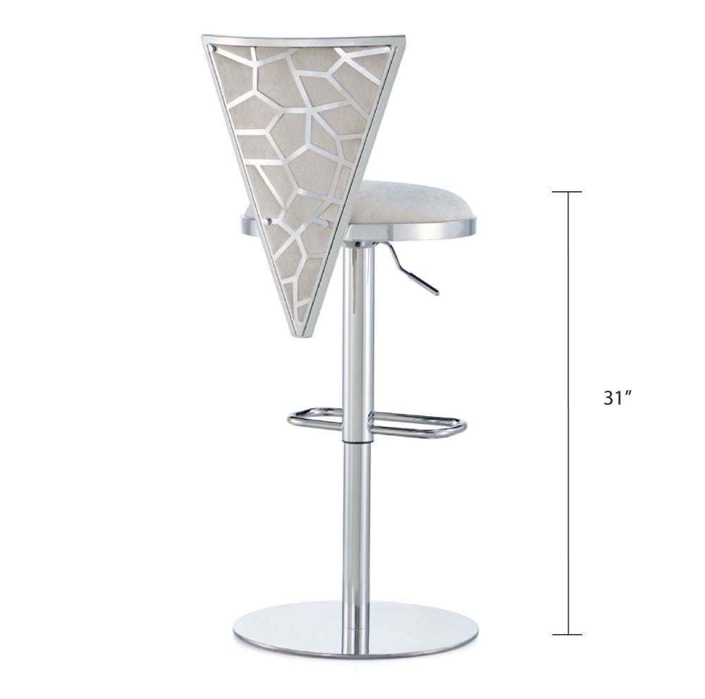 Gio Adjustable Bar Stool - Silver - Ella and Ross Furniture