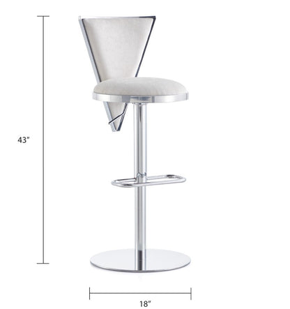 Gio Adjustable Bar Stool - Silver - Ella and Ross Furniture