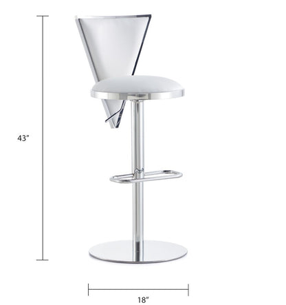 Gio Adjustable Bar Stool - Silver - Ella and Ross Furniture
