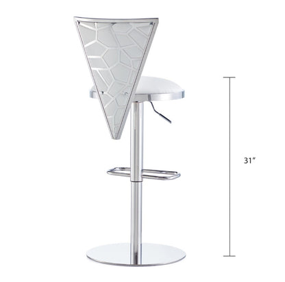 Gio Adjustable Bar Stool - Silver - Ella and Ross Furniture
