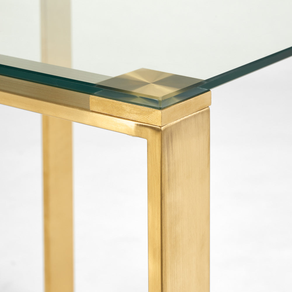 Hudson Brushed Gold End Table - Ella and Ross Furniture