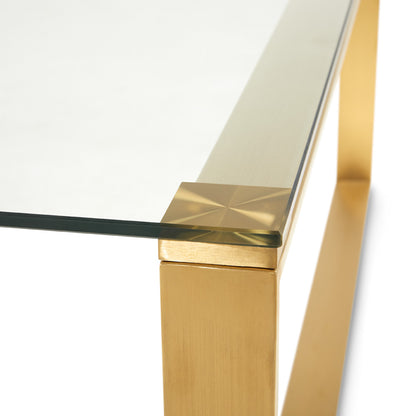 Hugo Brushed Gold Coffee Table - Ella and Ross Furniture