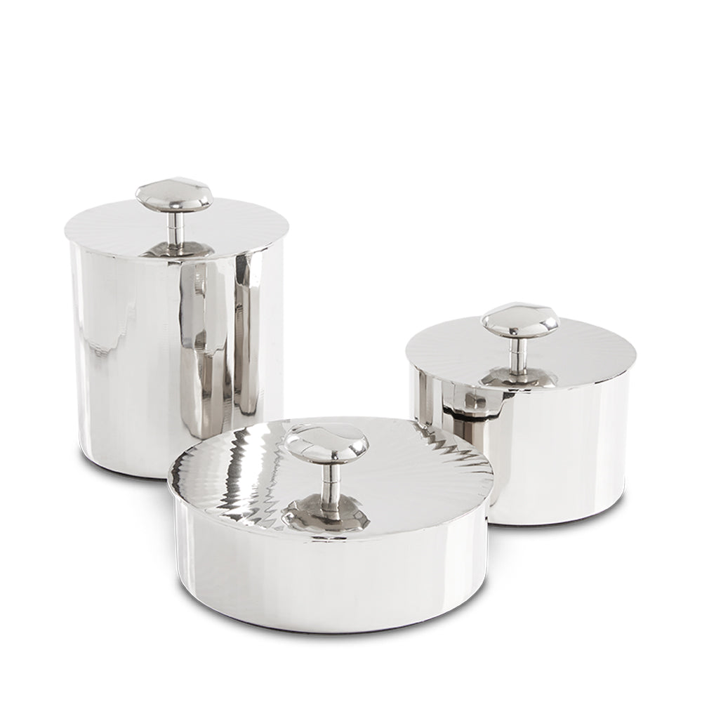 Kiara Silver Cannisters - Set of 3 - Ella and Ross Furniture