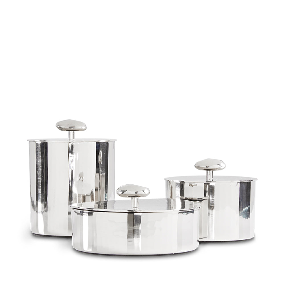 Kiara Silver Cannisters - Set of 3 - Ella and Ross Furniture