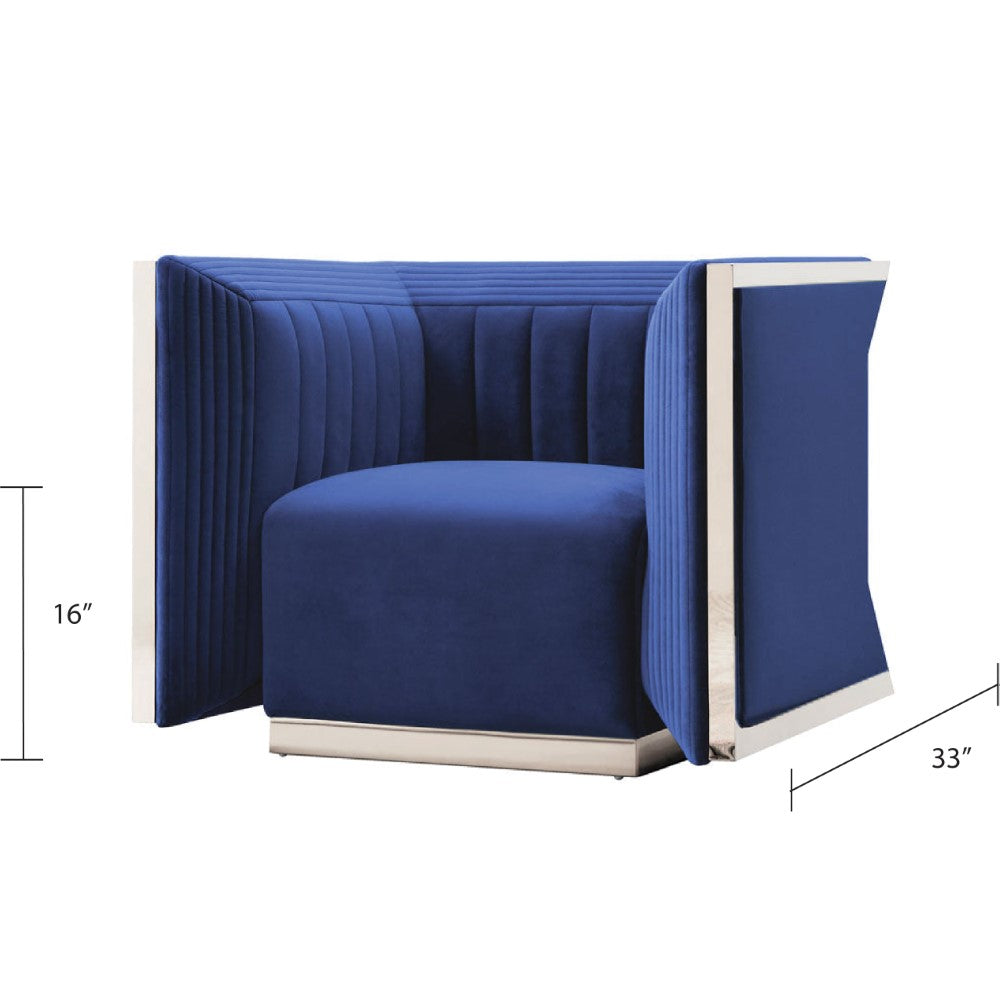 Kingsley Blue Velvet Accent Chair - Ella and Ross Furniture