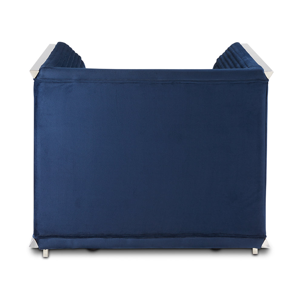 Kingsley Blue Velvet Accent Chair - Ella and Ross Furniture