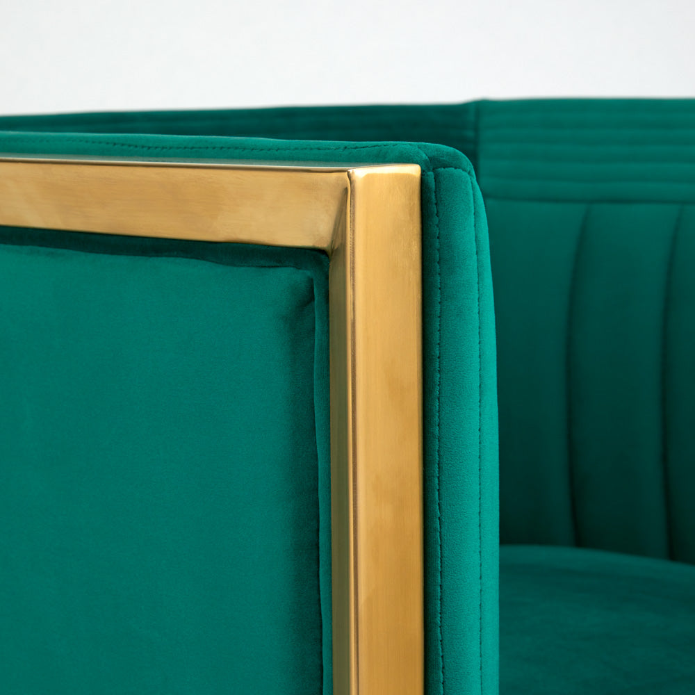 Kingsley Green Velvet Accent Chair - Ella and Ross Furniture