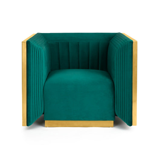 Kingsley Green Velvet Accent Chair - Ella and Ross Furniture