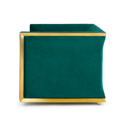 Kingsley Green Velvet Accent Chair - Ella and Ross Furniture