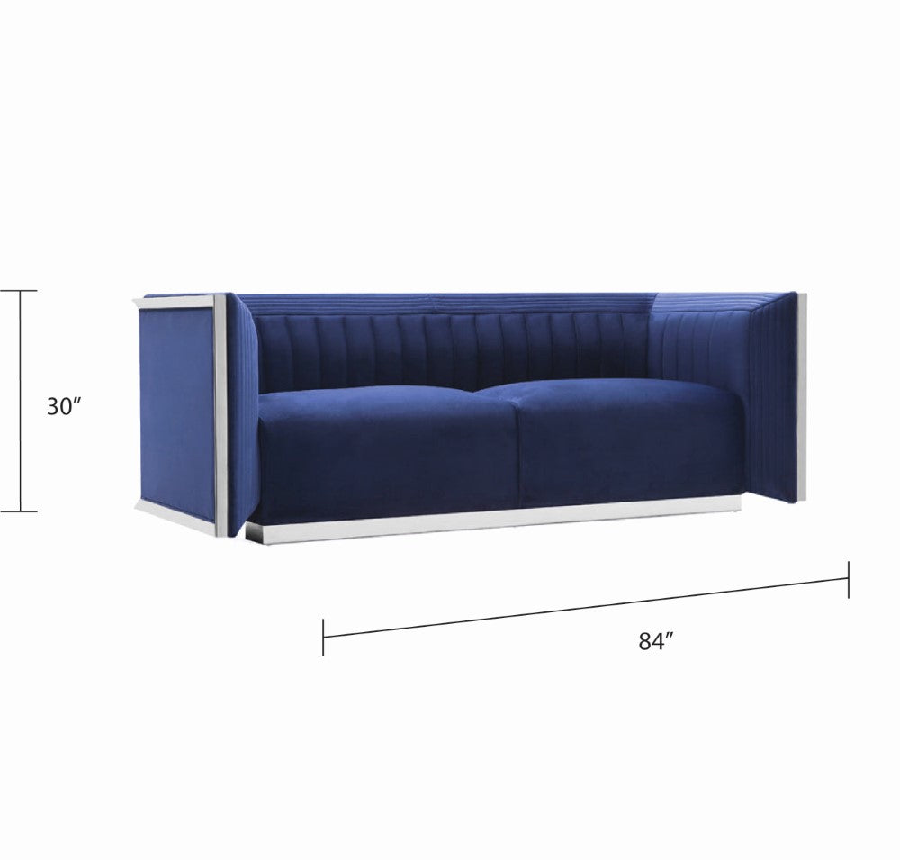 Kingsley Blue Velvet Sofa - Ella and Ross Furniture