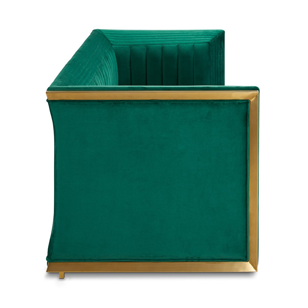 Kingsley Green Velvet Sofa - Ella and Ross Furniture