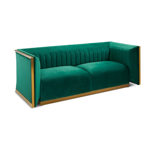 Kingsley Green Velvet Sofa
