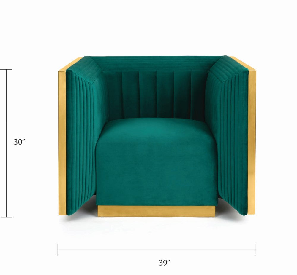 Kingsley Green Velvet Accent Chair