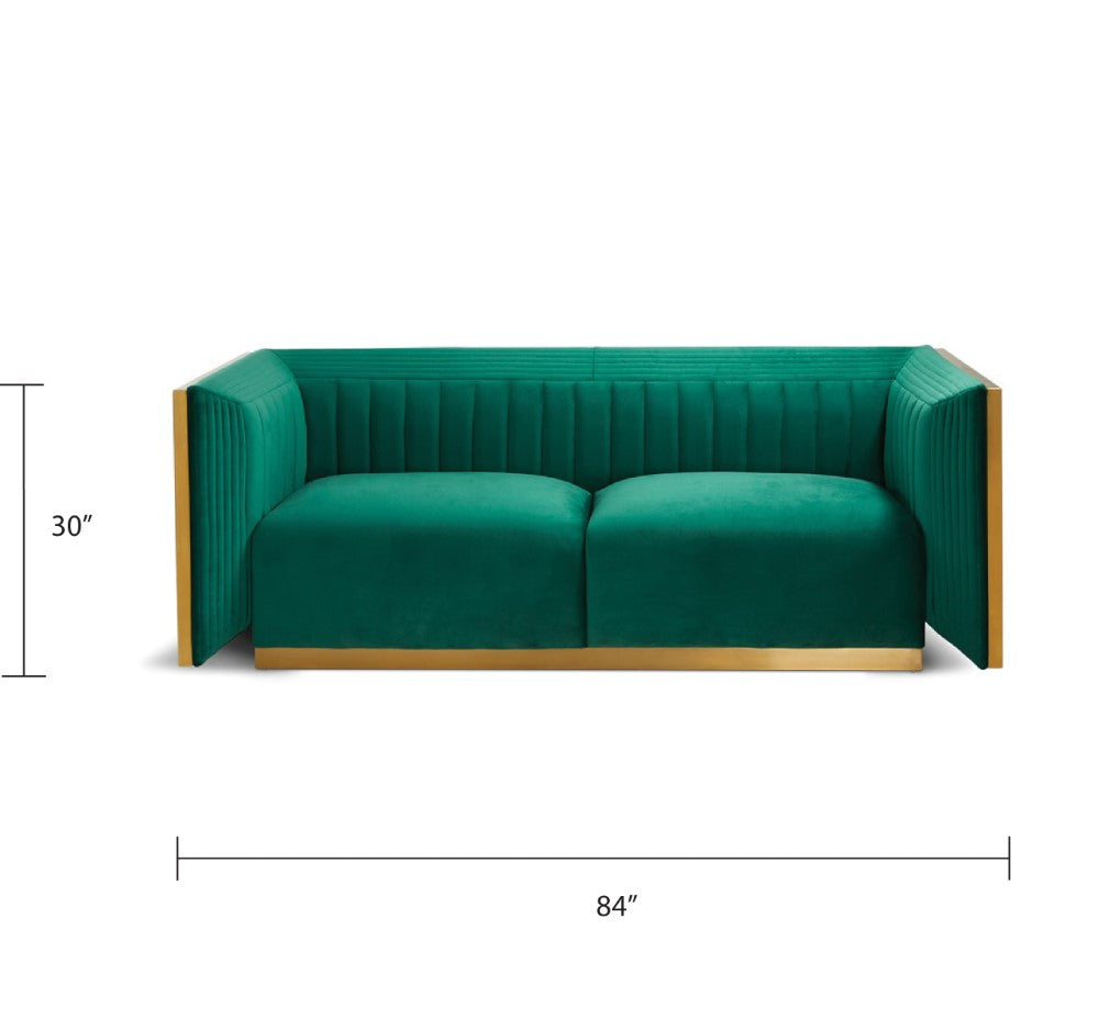 Kingsley Green Velvet Sofa - Ella and Ross Furniture