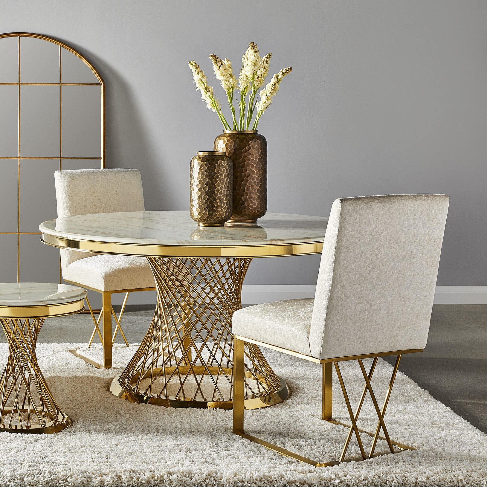 Mercer Dining Chair - Brushed Gold - Ella and Ross Furniture