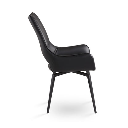 Michigan Swivel Dining Chair - Black - Ella and Ross Furniture