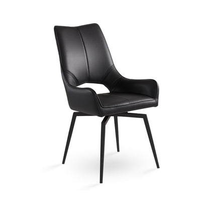 Michigan Swivel Dining Chair - Black - Ella and Ross Furniture