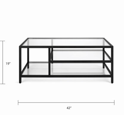 Murray Black Metal Coffee Table - 42" - Ella and Ross Furniture