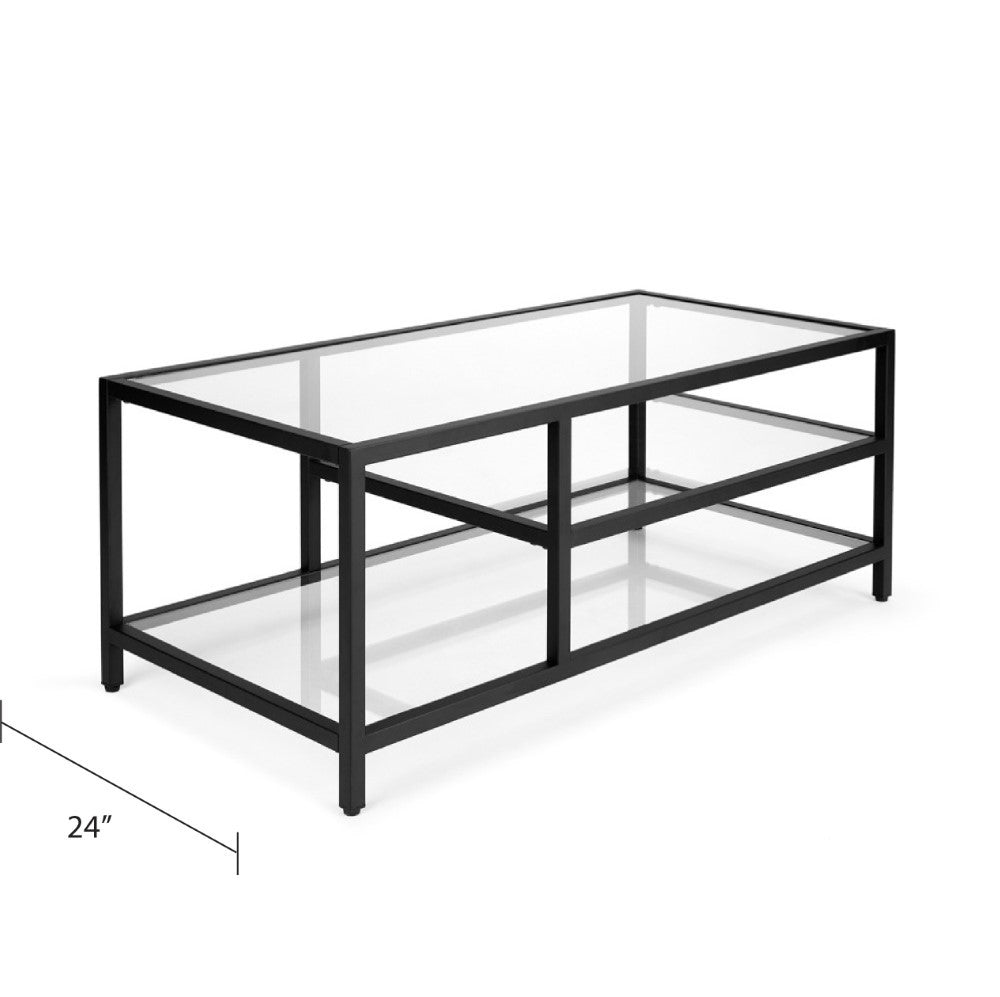 Murray Black Metal Coffee Table - 47" - Ella and Ross Furniture