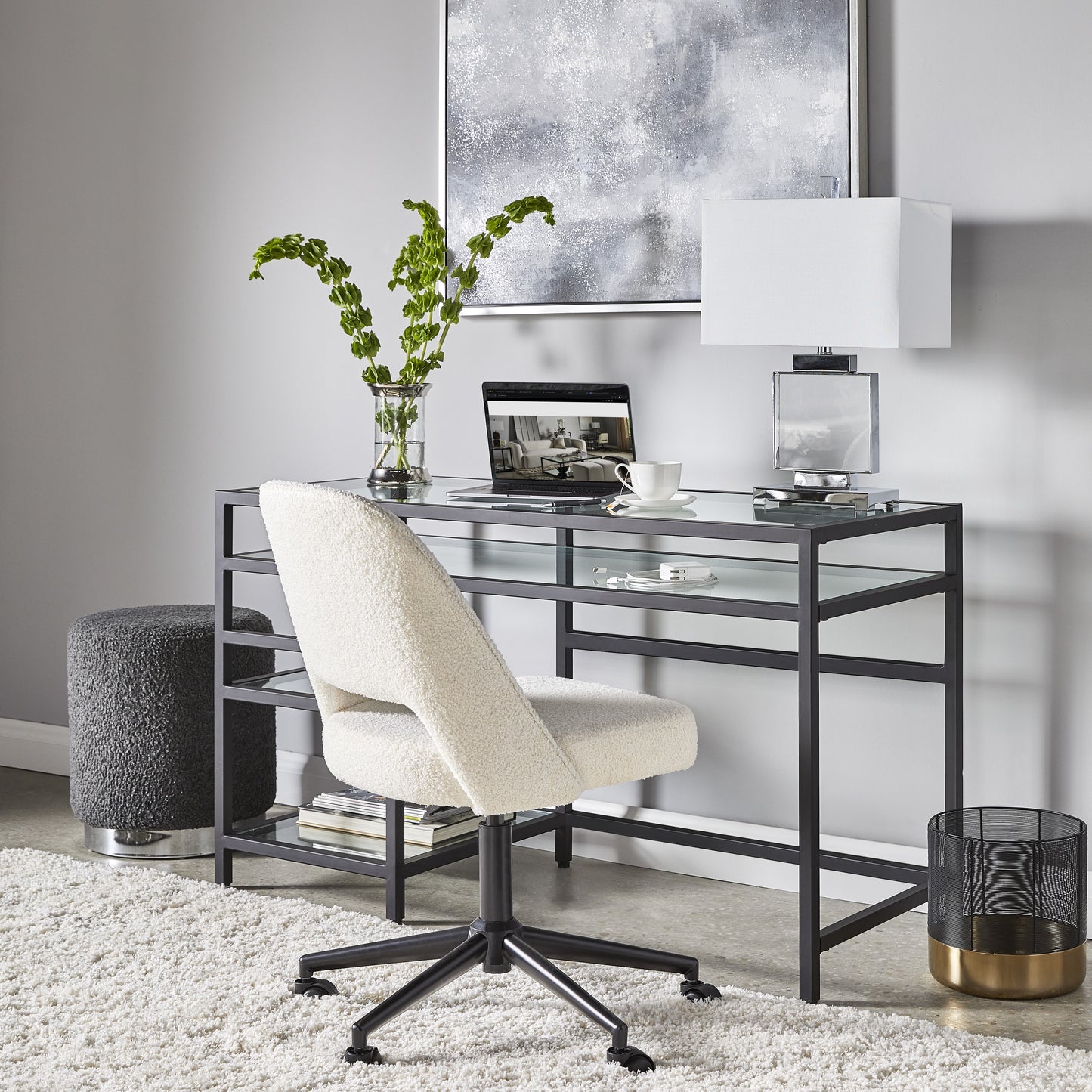 Murray Black Metal Desk - 51" - Ella and Ross Furniture