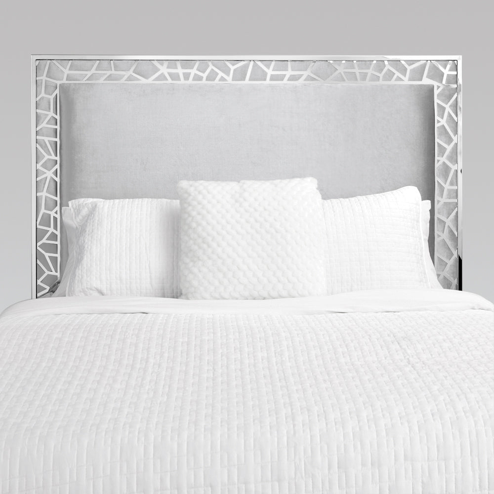 Parana Bed Grey Velvet Headboard