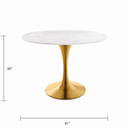Paros Marble Dining Table - Gold - Ella and Ross Furniture