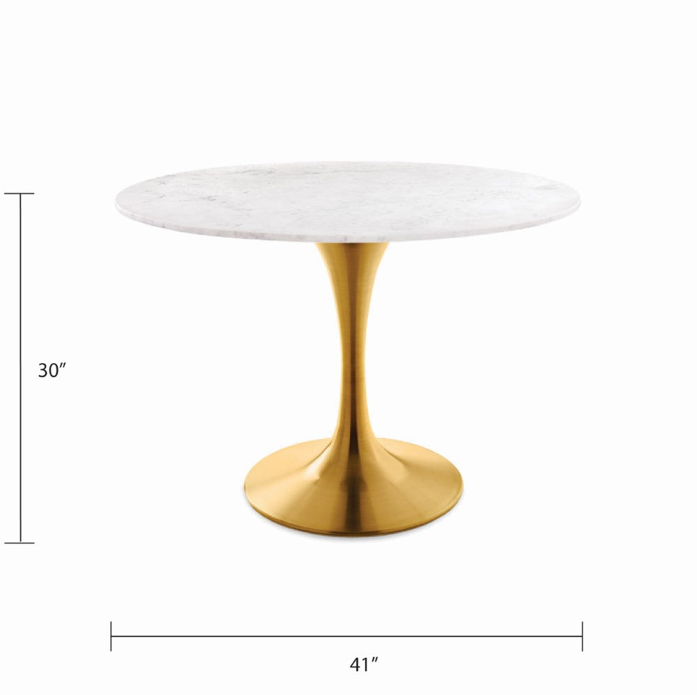 Paros Marble Dining Table - Gold