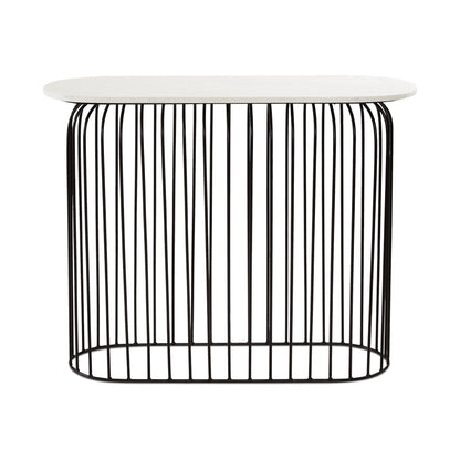 Robin Marble Console Table Black Front