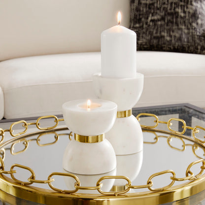 Rue Small Marble Candle Holder - Set of 2 - Ella and Ross Furniture