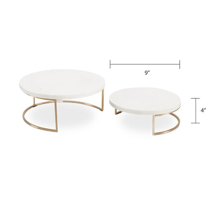 Salem Marble Nesting Servers - Set of 2