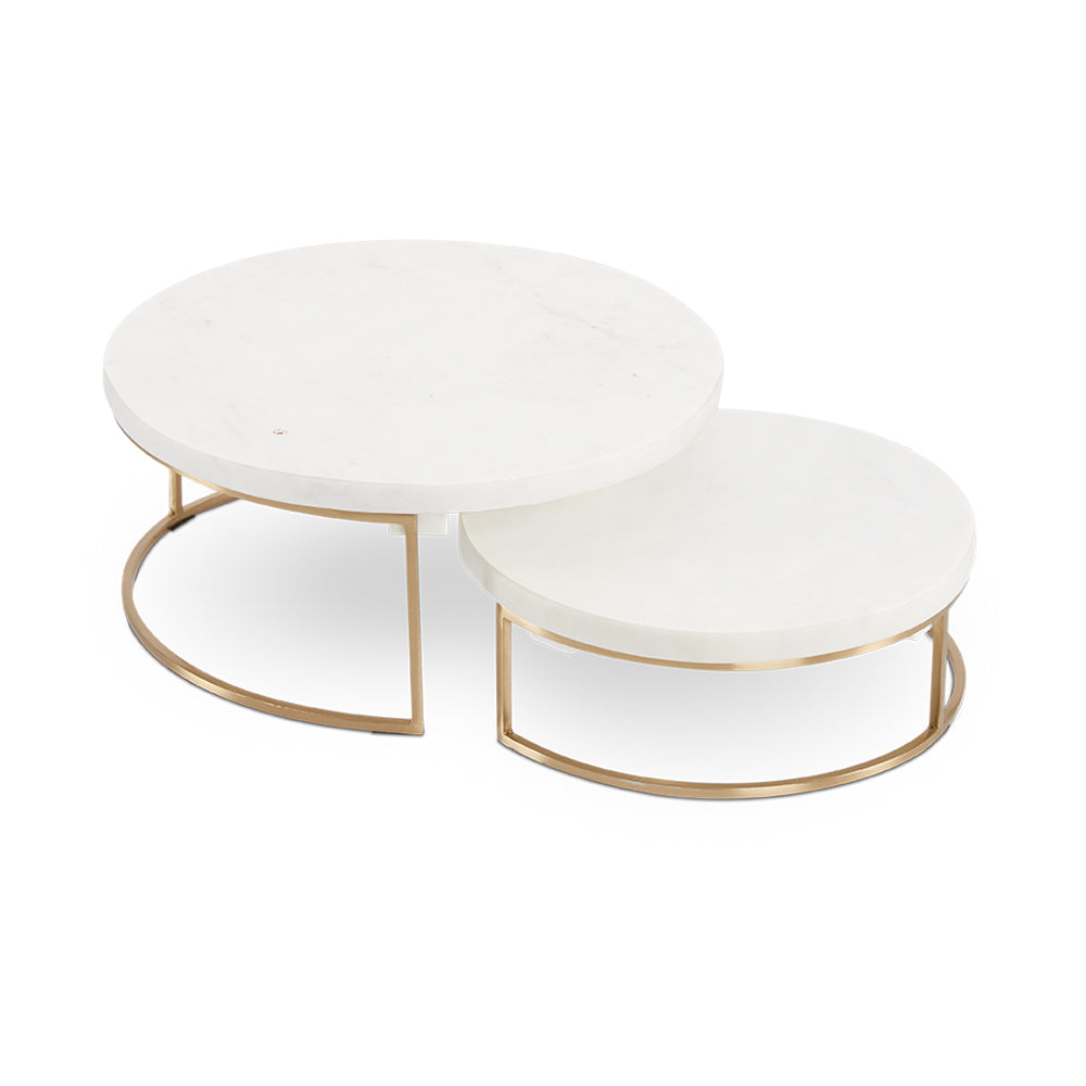 Salem Marble Nesting Servers - Set of 2