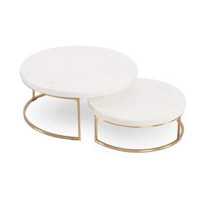 Salem Marble Nesting Servers - Set of 2