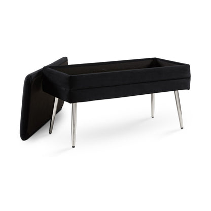 Shelby Storage Bench - Black Velvet