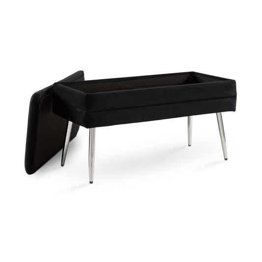 Shelby Storage Bench - Black Velvet