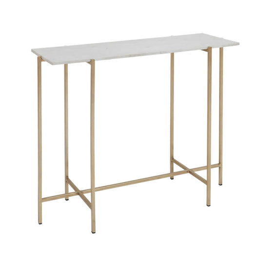 Tilly White Marble Console Table - Gold - Ella and Ross Furniture
