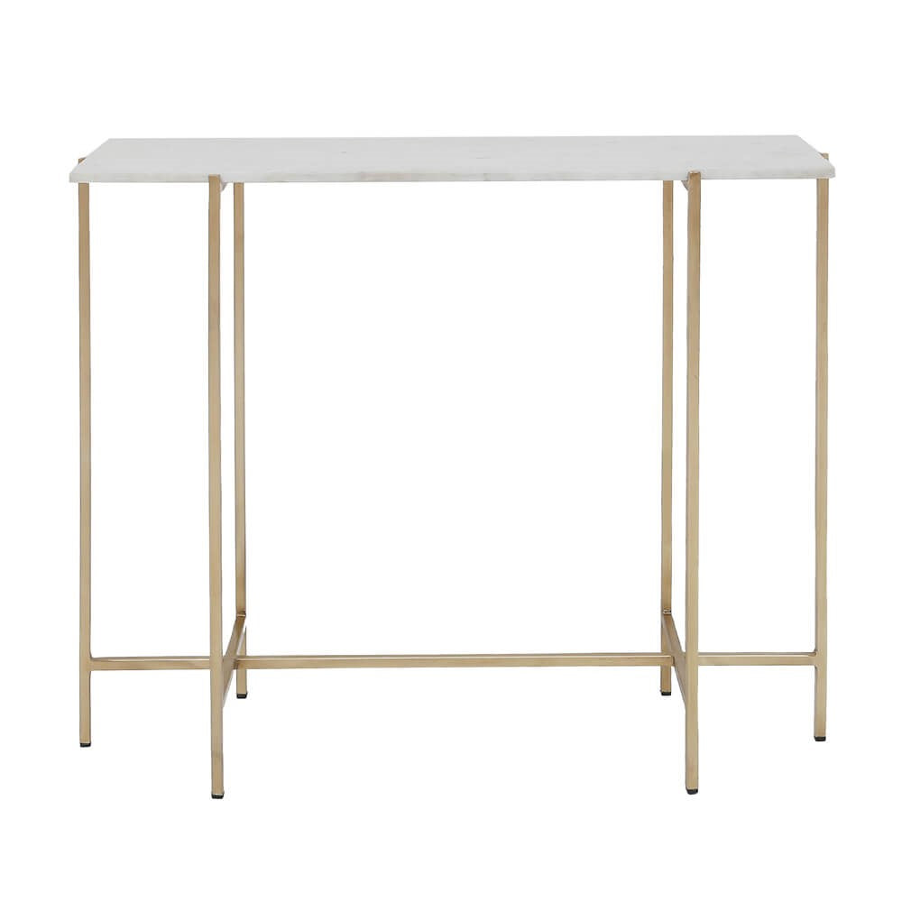 Tilly White Marble Console Table - Gold - Ella and Ross Furniture