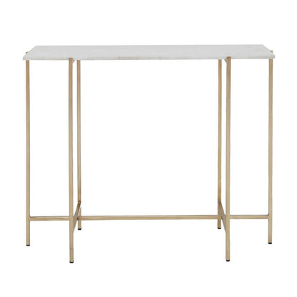 Tilly White Marble Console Table - Gold - Ella and Ross Furniture