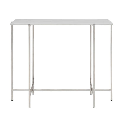 Tilly White Marble Console Table - Silver - Ella and Ross Furniture