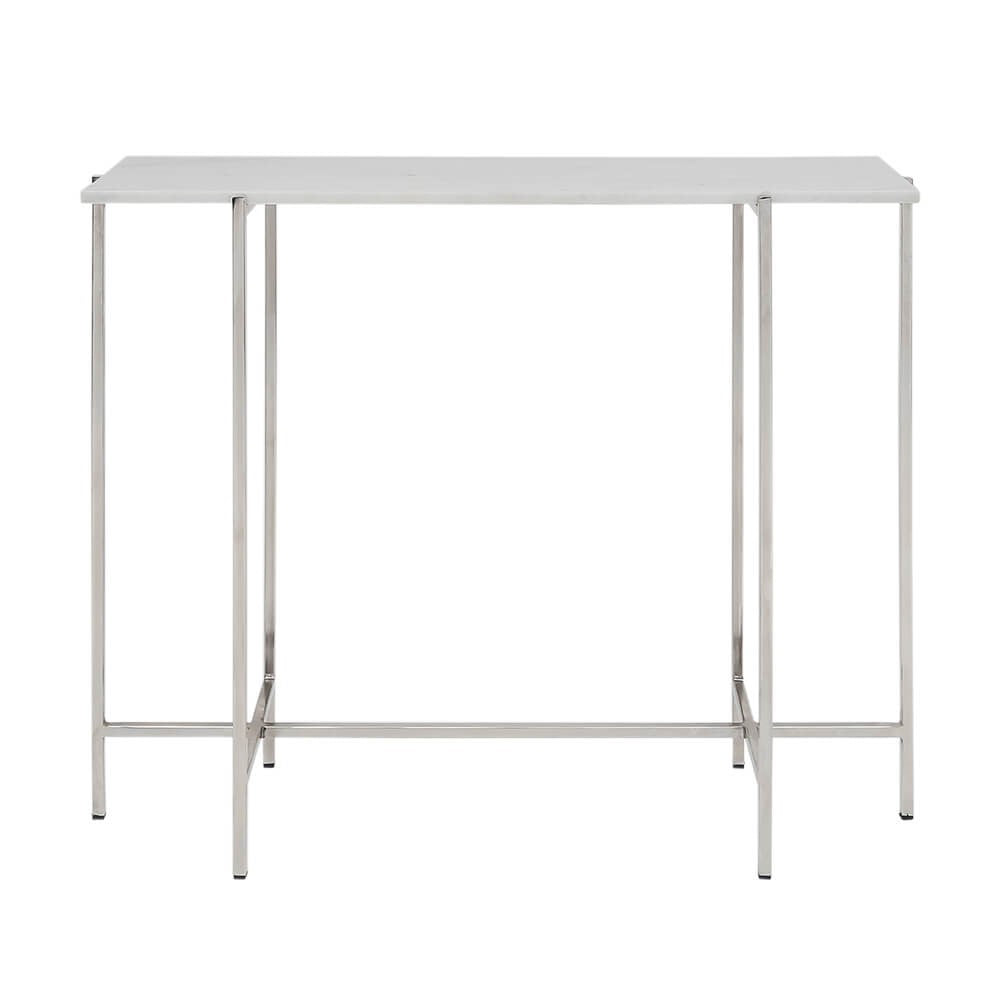 Tilly White Marble Console Table - Silver - Ella and Ross Furniture