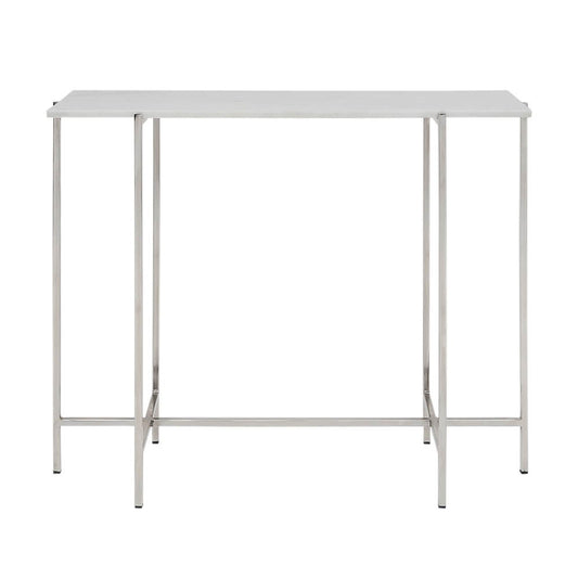 Tilly White Marble Console Table - Silver