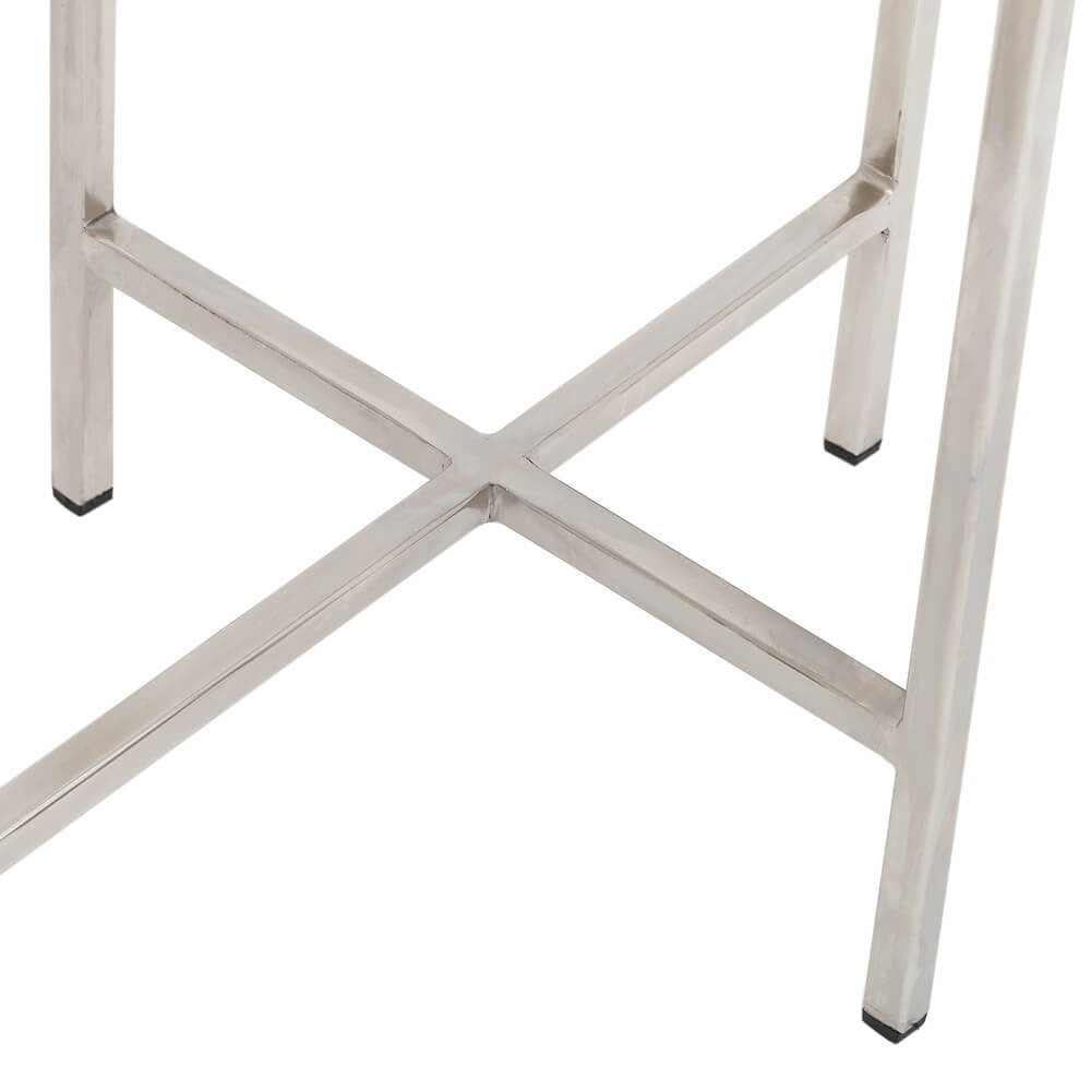 Tilly White Marble Console Table - Silver - Ella and Ross Furniture