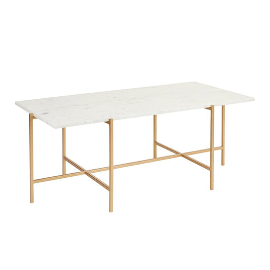 Tilly White Marble Coffee Table - Gold - Ella and Ross Furniture