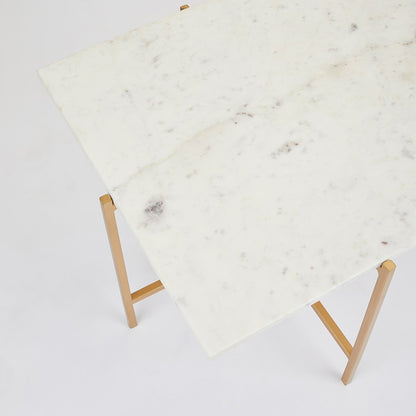 Tilly White Marble Coffee Table - Gold - Ella and Ross Furniture