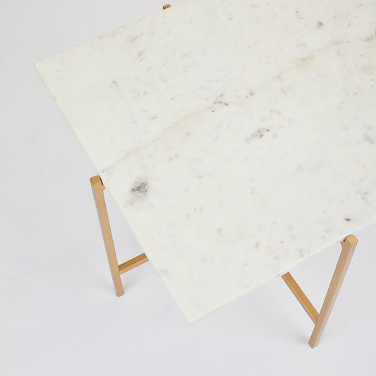 Tilly White Marble Coffee Table - Gold - Ella and Ross Furniture