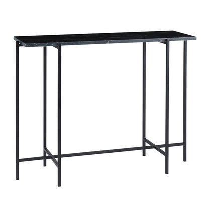 Tilly Black Marble Console Table - Black Metal - Ella and Ross Furniture