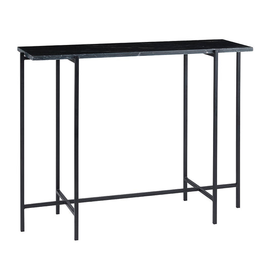 Tilly Black Marble Console Table - Black Metal - Ella and Ross Furniture