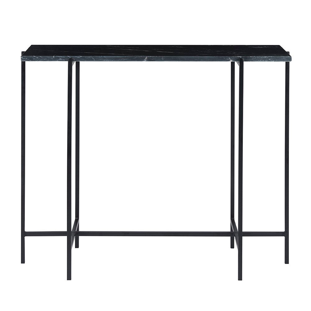 Tilly Black Marble Console Table - Black Metal