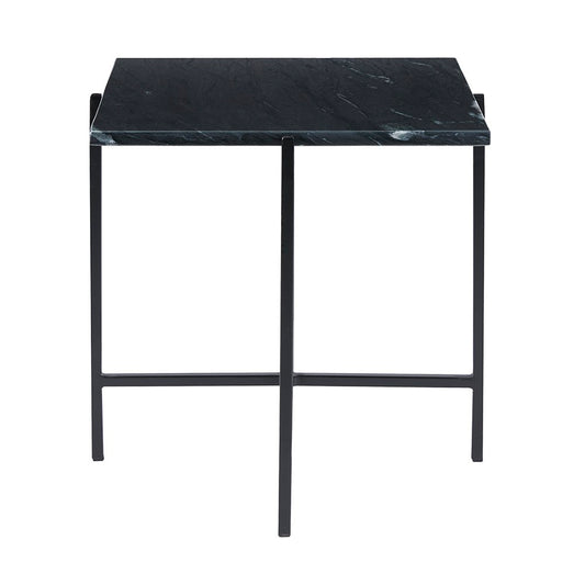 Tilly Black Marble End Table - Black Metal - Ella and Ross Furniture